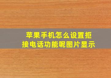 苹果手机怎么设置拒接电话功能呢图片显示