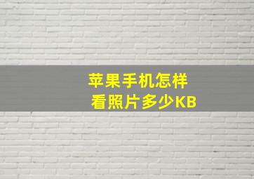 苹果手机怎样看照片多少KB