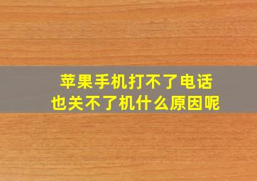 苹果手机打不了电话也关不了机什么原因呢