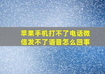 苹果手机打不了电话微信发不了语音怎么回事