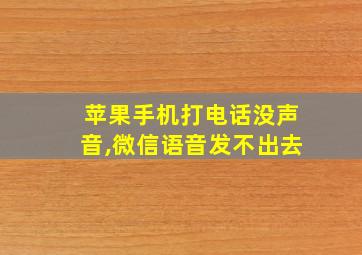 苹果手机打电话没声音,微信语音发不出去