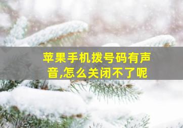 苹果手机拨号码有声音,怎么关闭不了呢