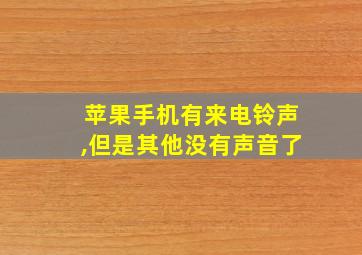 苹果手机有来电铃声,但是其他没有声音了