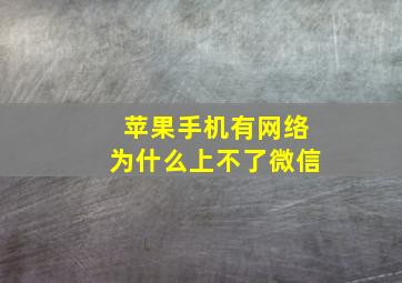 苹果手机有网络为什么上不了微信