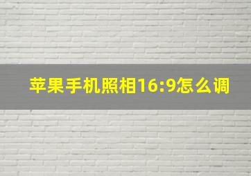 苹果手机照相16:9怎么调