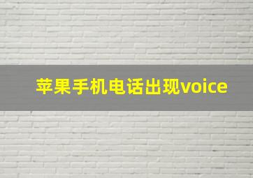 苹果手机电话出现voice