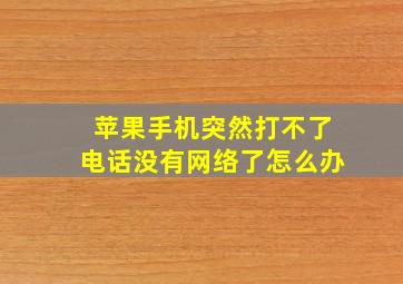 苹果手机突然打不了电话没有网络了怎么办