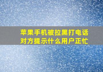 苹果手机被拉黑打电话对方提示什么用户正忙