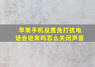 苹果手机设置免打扰电话会进来吗怎么关闭声音