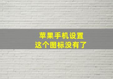 苹果手机设置这个图标没有了