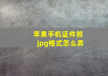 苹果手机证件照jpg格式怎么弄