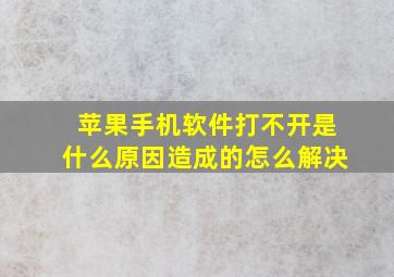 苹果手机软件打不开是什么原因造成的怎么解决