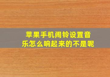 苹果手机闹铃设置音乐怎么响起来的不是呢