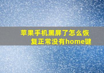 苹果手机黑屏了怎么恢复正常没有home键