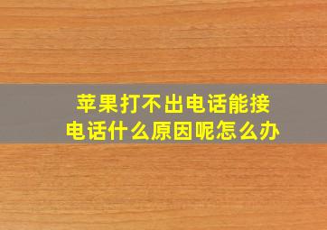 苹果打不出电话能接电话什么原因呢怎么办