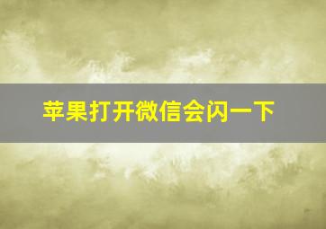 苹果打开微信会闪一下