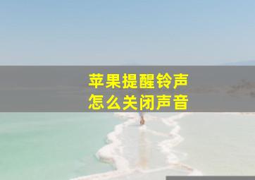 苹果提醒铃声怎么关闭声音