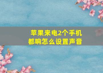 苹果来电2个手机都响怎么设置声音