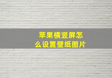 苹果横竖屏怎么设置壁纸图片