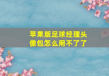 苹果版足球经理头像包怎么用不了了