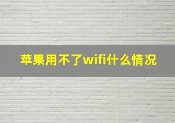 苹果用不了wifi什么情况