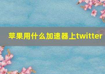 苹果用什么加速器上twitter