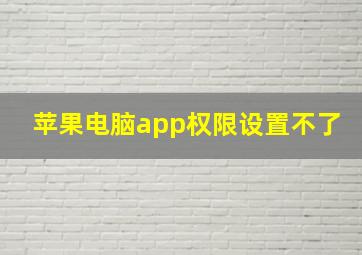 苹果电脑app权限设置不了