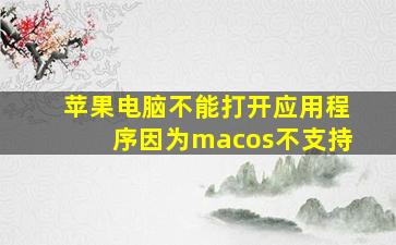 苹果电脑不能打开应用程序因为macos不支持