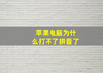 苹果电脑为什么打不了拼音了