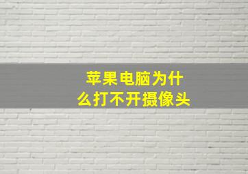 苹果电脑为什么打不开摄像头