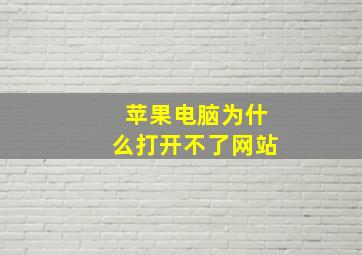 苹果电脑为什么打开不了网站