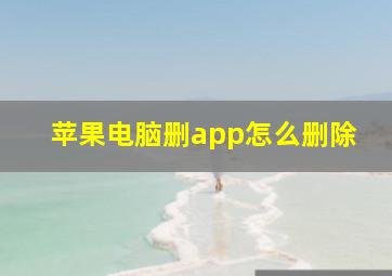 苹果电脑删app怎么删除