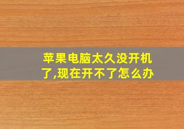 苹果电脑太久没开机了,现在开不了怎么办