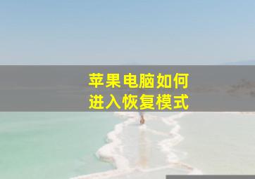 苹果电脑如何进入恢复模式