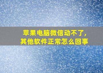 苹果电脑微信动不了,其他软件正常怎么回事