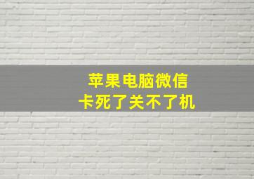 苹果电脑微信卡死了关不了机