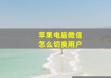 苹果电脑微信怎么切换用户