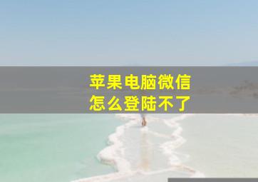 苹果电脑微信怎么登陆不了