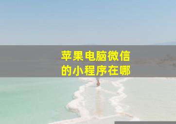 苹果电脑微信的小程序在哪