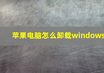 苹果电脑怎么卸载windows