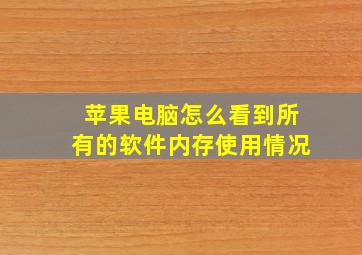 苹果电脑怎么看到所有的软件内存使用情况