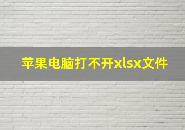 苹果电脑打不开xlsx文件