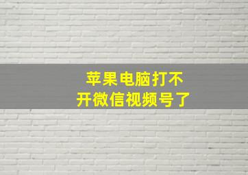 苹果电脑打不开微信视频号了