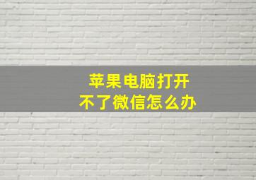 苹果电脑打开不了微信怎么办