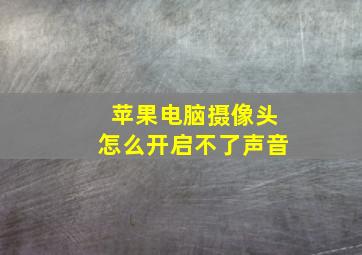 苹果电脑摄像头怎么开启不了声音