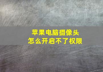 苹果电脑摄像头怎么开启不了权限