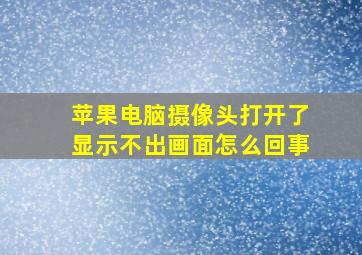 苹果电脑摄像头打开了显示不出画面怎么回事