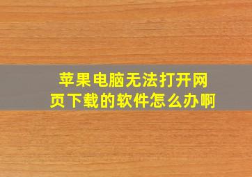 苹果电脑无法打开网页下载的软件怎么办啊