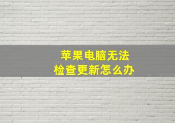 苹果电脑无法检查更新怎么办