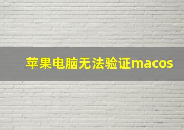 苹果电脑无法验证macos